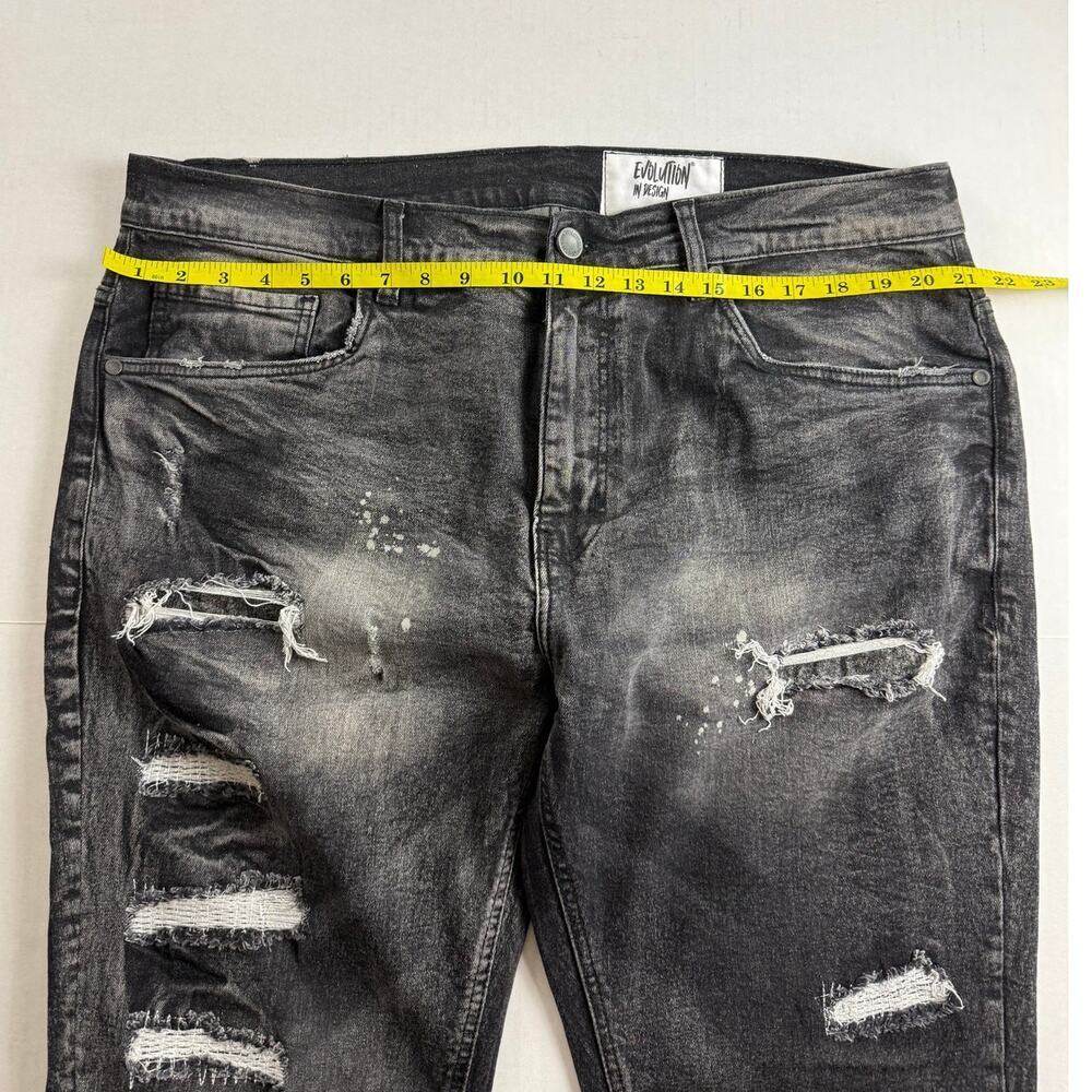 Evolution In Design Distressed Slim Jeans 40x32 - Picture 3 of 8
